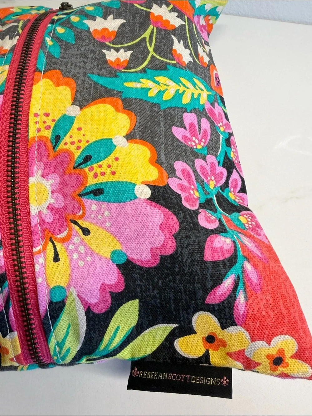 Rebecca Scott Designs Flat Cosmetic Bag Retired Floral Travel Organizer